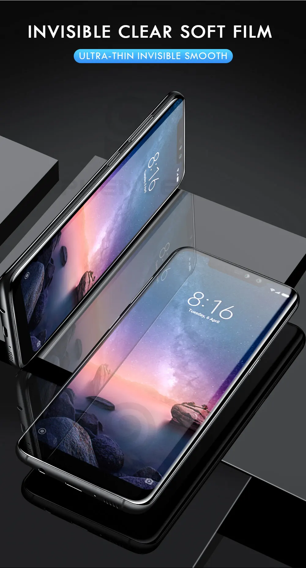 Гелевая 3D Защитная пленка для Xiaomi redmi Note 5 6 8 Pro 7, глянцевая Защитная пленка для экрана для redmi 5 Plus 0,1 мм, Гидрогелевая пленка
