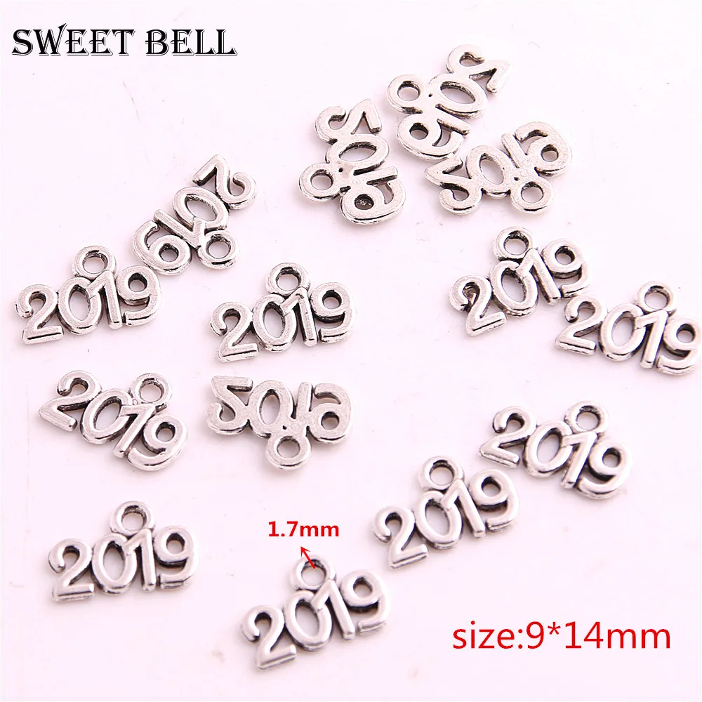 SWEET BELL 120pcs Vintage Arabic Numbers Digital 2018 2019 2020 Year Charm for Necklace Bracelet Jewelry Making D6221 | Украшения и