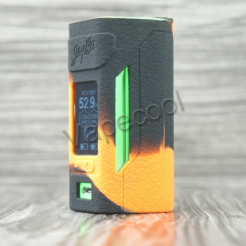black orange Силиконовый чехол для Wismec Reuleaux RX2 20700 TC Mod 200W vape мод резиновый чехол, наклейка на кожу, рукав, вейп ручка, мод щит - Цвет: black orange