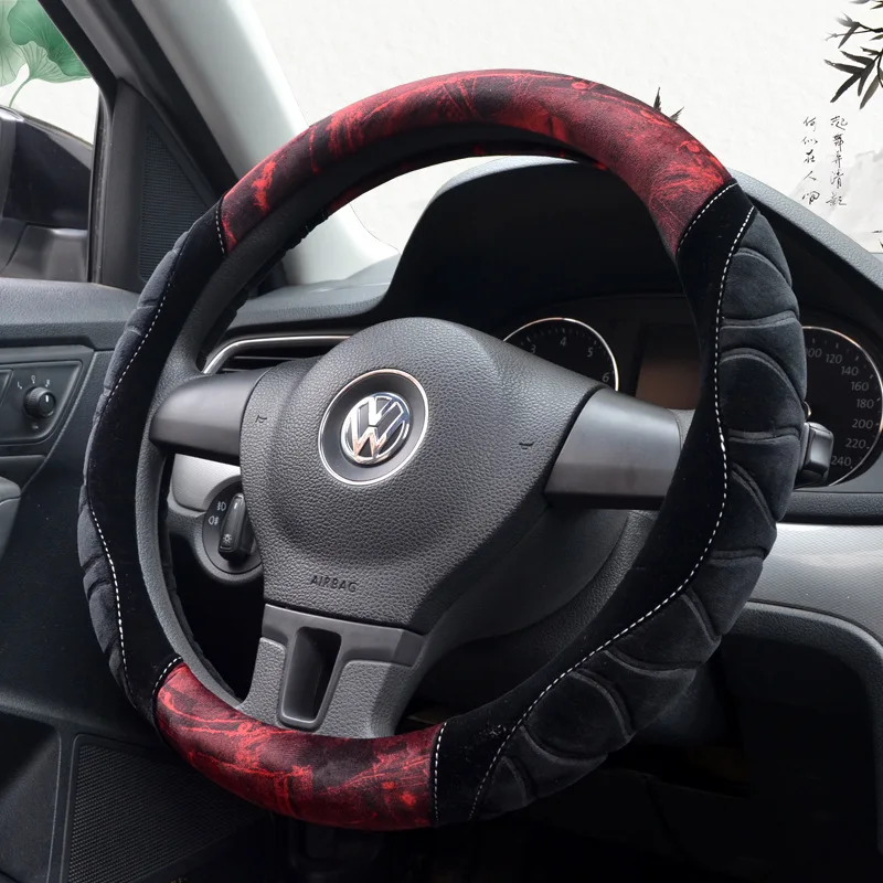 Зимняя Новая Стильная крышка рулевого колеса автомобиля короткая плюшевая рулевая колесо 4 цвета диаметр 36, 38 40 см плюшевый материал