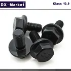 M8 * 20, 10 шт., m8 болт с фланцем, черный металлический разъем под шестигранную головку Винт, Метрическая Резьба шестигранные болты, A027