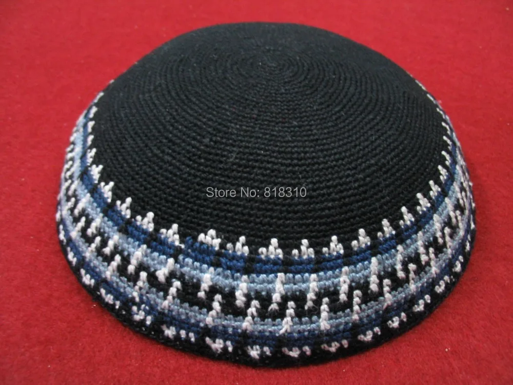 Высокое качество ручной вязки YARMULKE KIPPAH большой размер 3 штуки в партии |