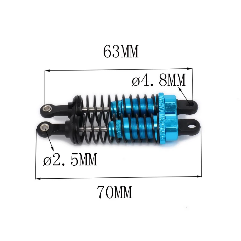 2 шт. масляный Регулируемый 70 мм Алюминиевый задний амортизатор из сплава для