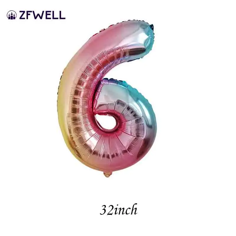 ZFWELL 32 дюймов алюминиевая пленка градиентный цифровой Воздушный шар День