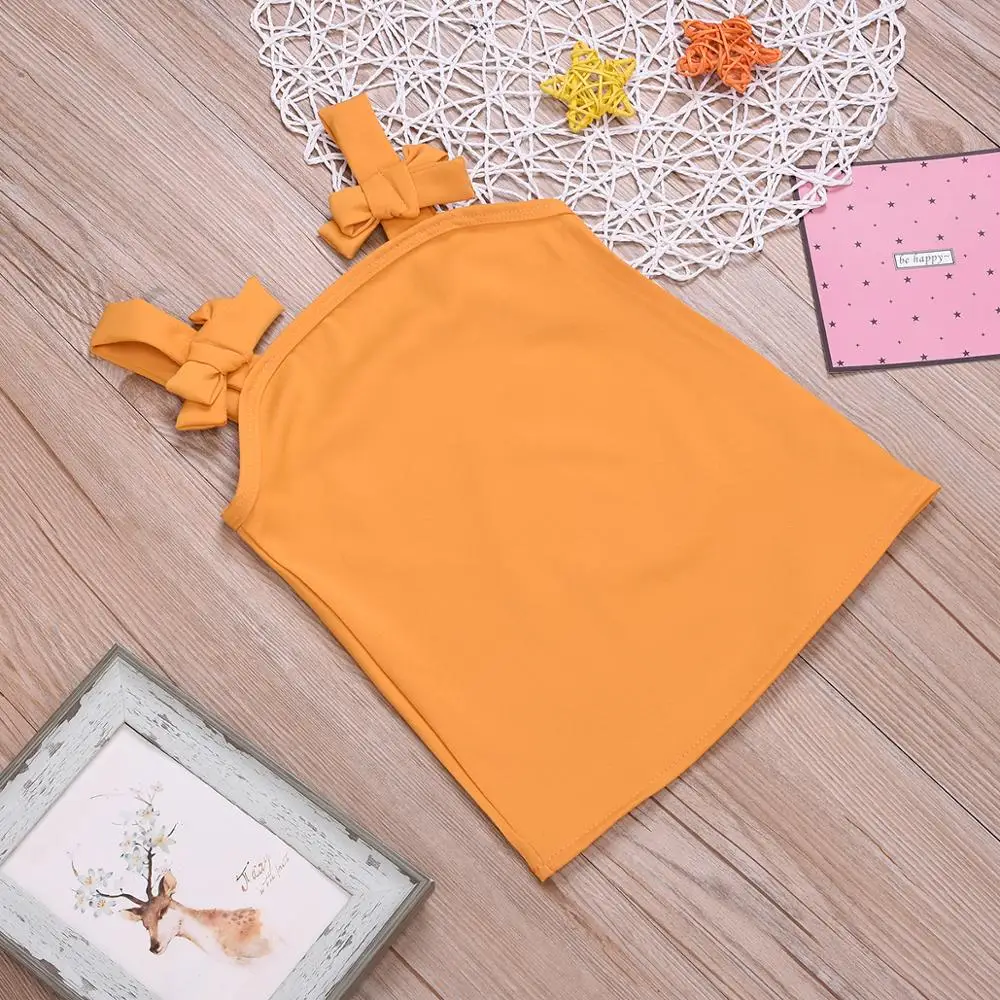 Pudcoco Cute Newborn Baby Girls Bowknot Strap Sleeveless Dress Casual Soild Sundress Summer Kids Clothes |