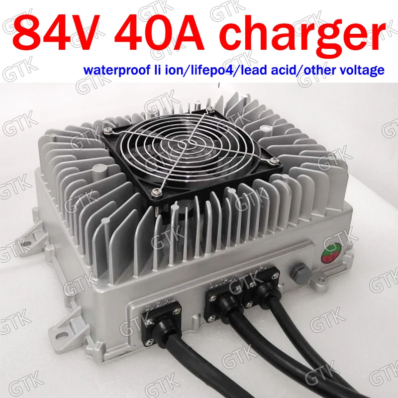 GTK 84V 40A charger 28S 102.2V lifepo4 23S 96.6V lithium ion 35S 98V LTO lead acid smart customize voltage 400AH|Зарядные
