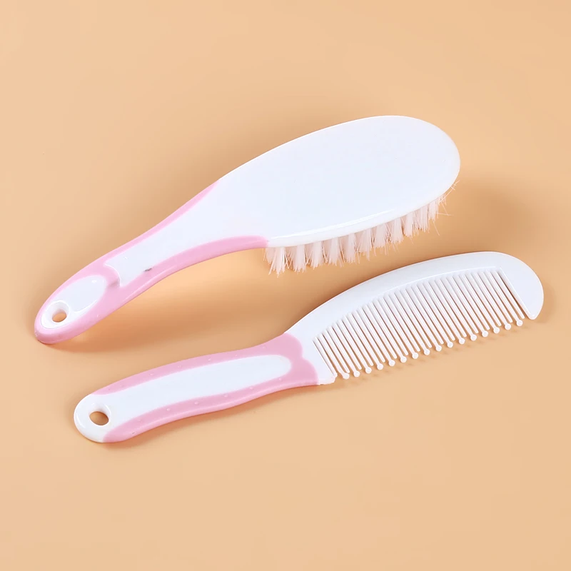 Hot 2Pcs/Set Baby Hairbrush Comb Portable Newborn Infant Toddlers Soft Hair Brush Head Massager Set Kids Care Supplies | Мать и ребенок