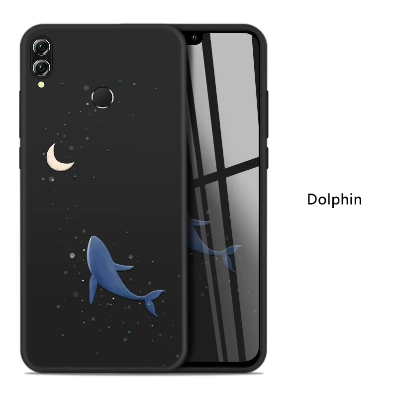 Dolphin Милый чехол для huawei Honor 8x, силиконовый чехол, 3D рельеф, противоударный бампер для huawei Honor 9 10 Lite Y6 Y9, чехол - Цвет: Dolphin