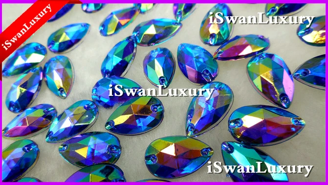 Бесплатная доставка Прямая груша синий Королевский AB Акриловый 11x18 мм 150 шт.