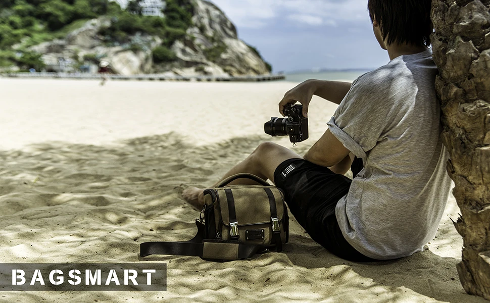 BAGSMART водонепроницаемая сумка для камеры с дождевиком DSLR/SLR Камера сумка на плечо для Canon Nikon sony Компактная сумка для объектива
