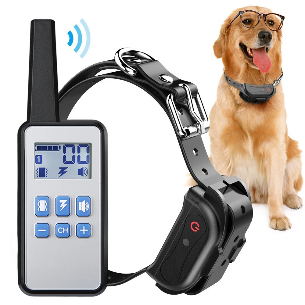500m Electric Dog Training Collars Pet Remote Control Waterproof Rechargeable with LCD Display for All Size Bark-stop | Дом и сад