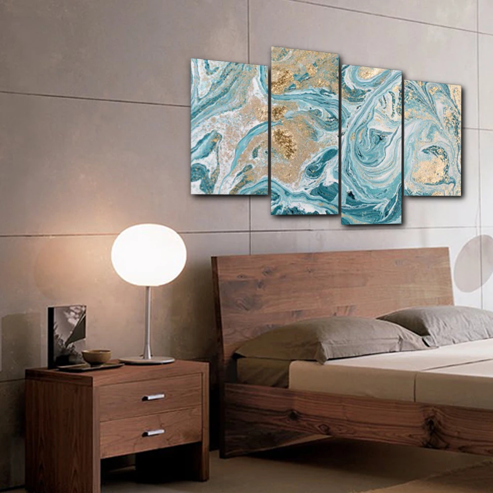Laeacco Messy Watercolor Canvas Prints Home Decoration Wall Art Poster Pictures Oil Painting For Living Room Bedroom No Frame | Дом и сад