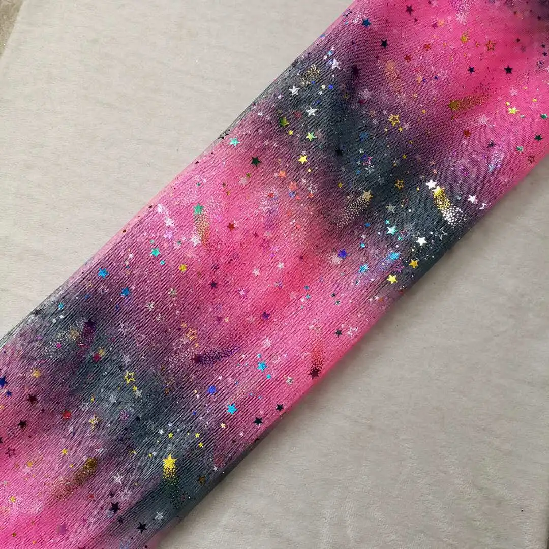3 10yards* 150 см Радуга Ткань звезд с блестящей нитью из муслиновой ткани DIY Одежда-пачка платье из органзы Свадебная вечеринка украшения фон - Цвет: 3