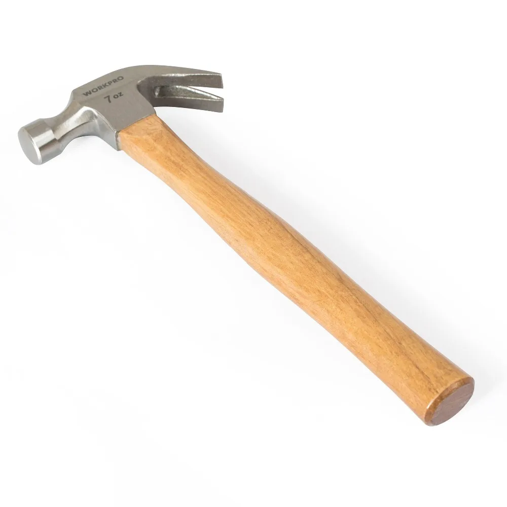 Бесплатная доставка изогнутый молоток WORKPRO 7 унций с деревянной ручкой|hammer