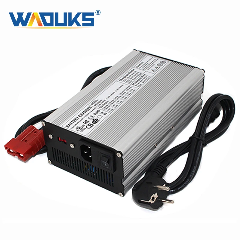 

36.5V 12A Charger 10S 32V LiFePO4 Battery Smart Charger Aluminum shell With fan Battery pack charger Input 100VAC-240VAC