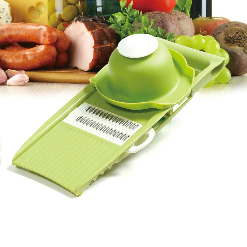 Adjustable Manual Vegetable Fruit Cutter Mandoline Slicer With 5 Ses Blades Food Kitchen Onion Potato Grater | Дом и сад