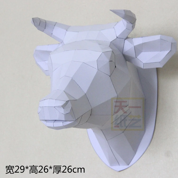 Бумажная модель Bullhead настенное украшение сделай сам для гостиной животное