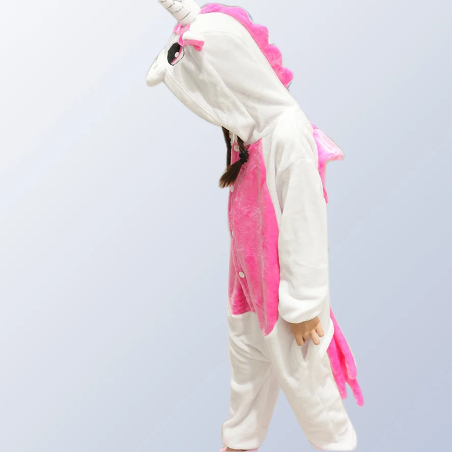 Коллекция 2018 года детская зимняя Пижама с изображением животных единорога onesie