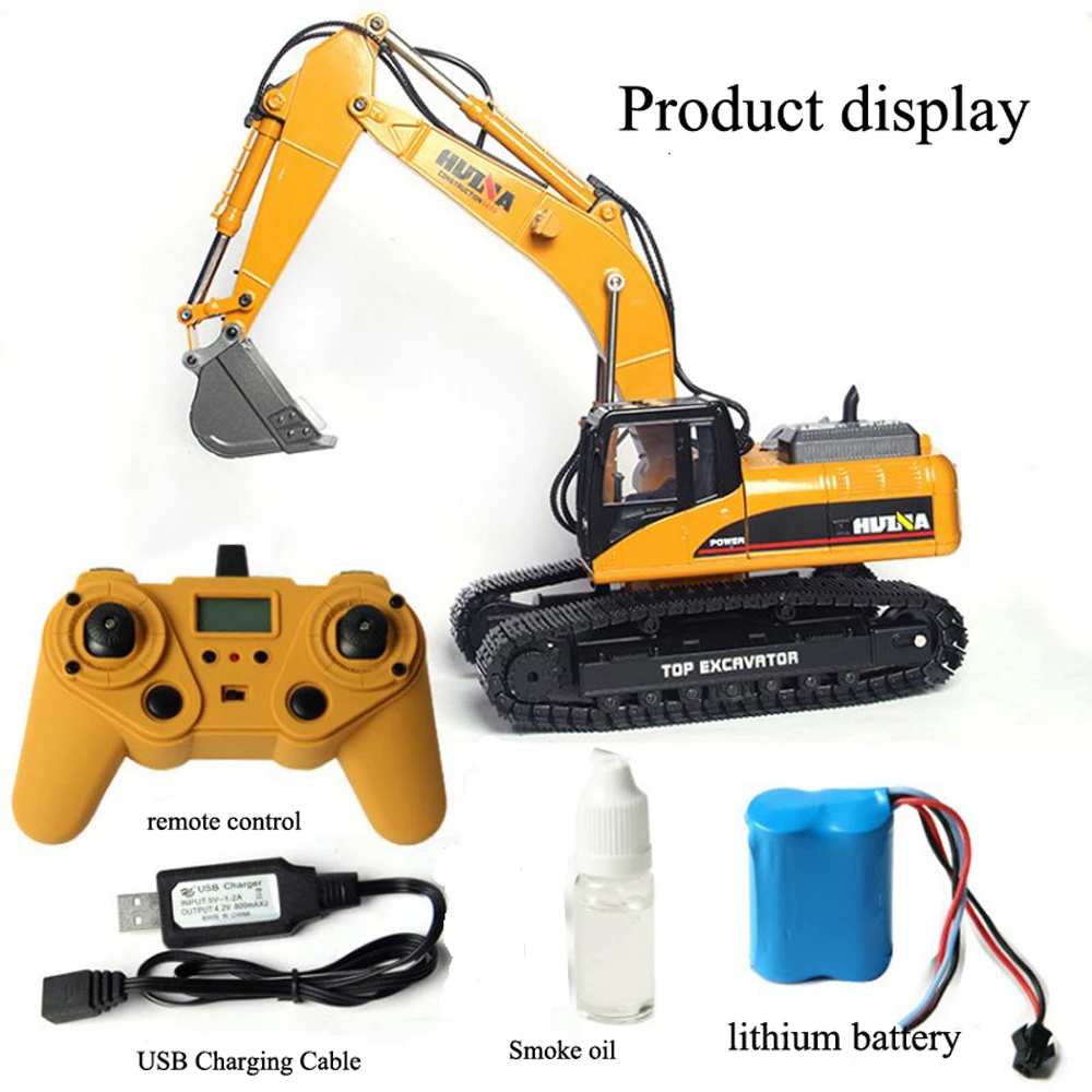 

HuiNa 580 RC Remote Control Car Simulation Twenty Three Channel 3 In 1 Full Metal Excavator Boy DIY Toy