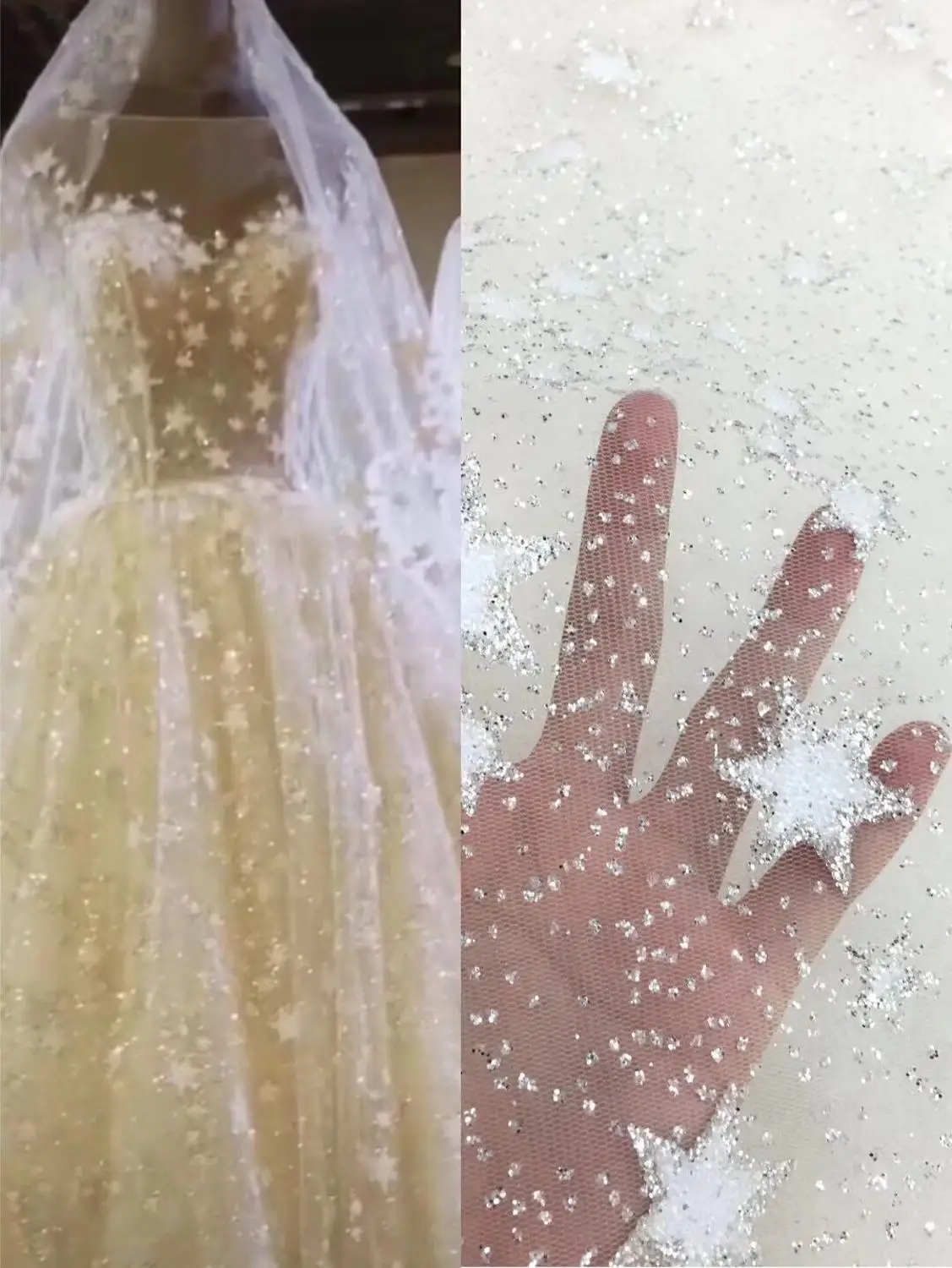 

5 ярдов/партия, блестящие французские кружевные ткани