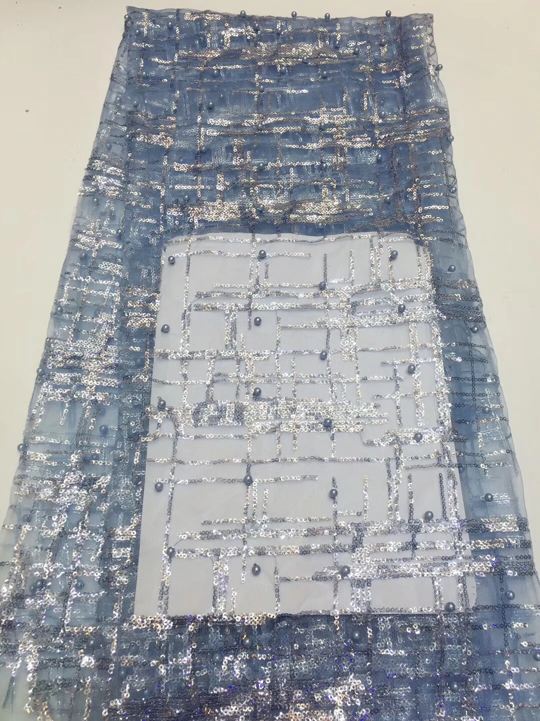 

African sequins lace fabric embroidery Nigerian French lace fabric 2019 high quality French net lace fabric ZX32481