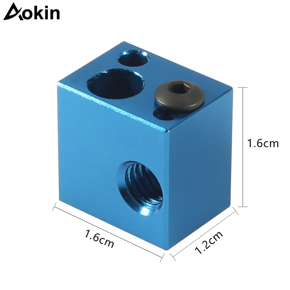 

1PC Makerbot 3D Printer Aluminum Heater Block MK7 MK8 Extruder V6 J-head