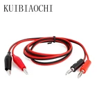 Штекер типа банан 4 мм, зажим типа крокодил, штекер, зажим, общая длина 1 м, 2 канала