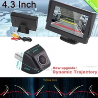 2017 4 3 hd car monitor intelligent dynamic trajectory tracks rear view camera ccd reverse backup camera parking assistance