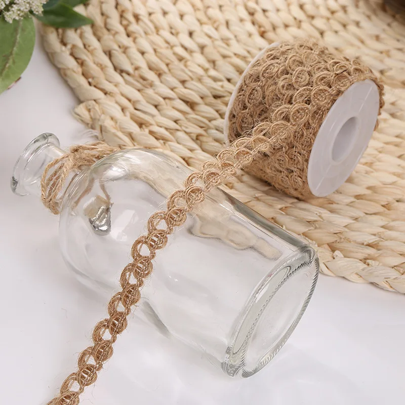 5Meters Nature Jute Burlap Ribbon Wedding DIY Decorations Rustic Flower Bottle Christmas Festival Party Handwork Crafts | Дом и сад