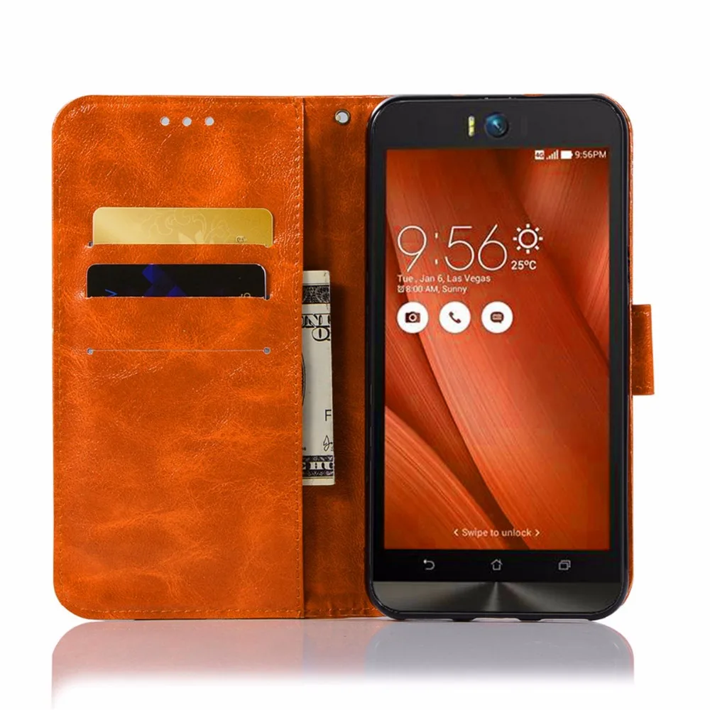Модный чехол кошелек для телефона ASUS ZenFone 4 Selfie ZD553KL 5 дюйма сумка с подставкой ПУ