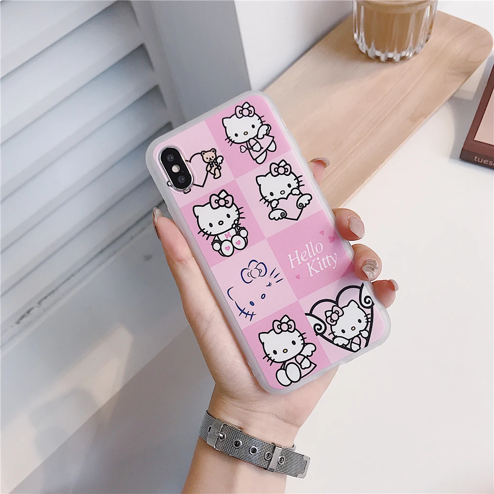 Милый нарисованный Дораэмон Телефон чехол для Iphone 6 6s 7 8 Plus пара hello kitty X XS MAX XR