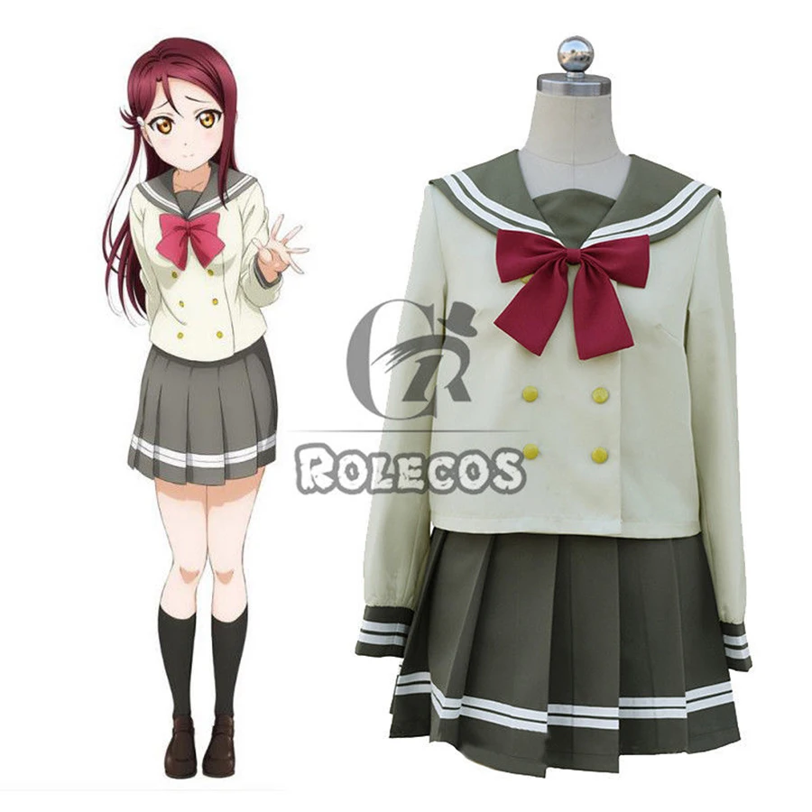 LoveLive Sunshine сакураучи Рико матросский костюм Школьная форма Косплей костюмы Топы +