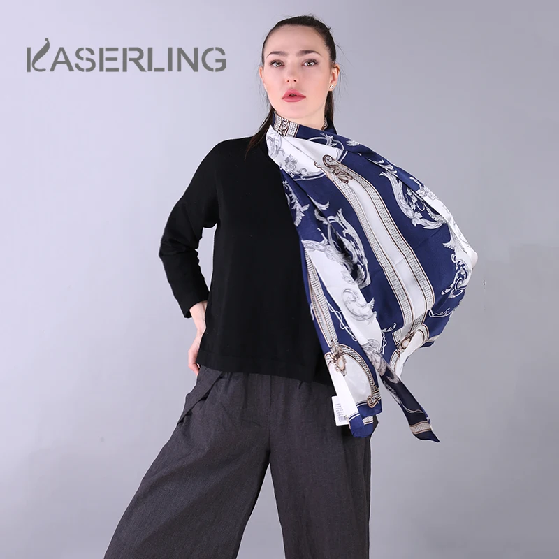 Kasering 2018 Новый Демисезонный 100% чистый шелк тутового длинный шарф Высокое качество