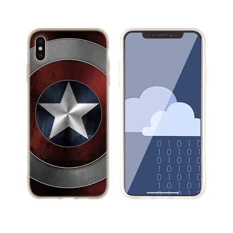 as the picture 04 Чехол для телефона s силиконовый мягкий чехол для iPhone 11 Pro X XS Max XR 6 6S 7 8 Plus 5 4S SE Marvel Coque чехол Капитан Америка - Цвет: as the picture 04