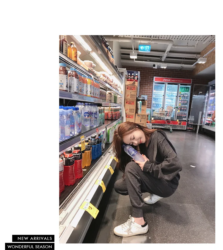 Новинка, весенне-осенний брендовый Модный комплект из 2 предметов, женские спортивные костюмы, вязанный пуловер с капюшоном, штаны, женский спортивный костюм, повседневный спортивный костюм