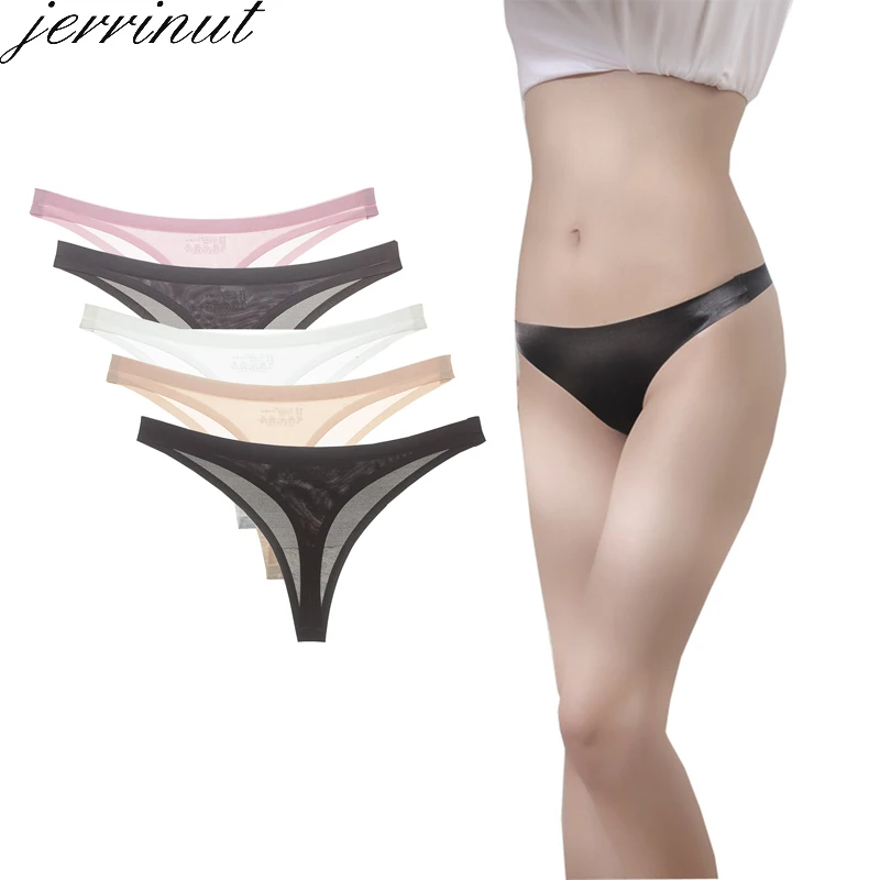 JERRINUT 3 шт. бесшовные трусики G String Femme сексуальные женские стринги прозрачные трусики хлопковые женские стринги и стринги