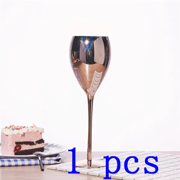 Crystal Goblets Wine Glass Rose Golden Juice Drink Champagne Goblet Party Barware Dinner Water Home Decor Chic Luxury 420ML - Цвет: 1 pcs