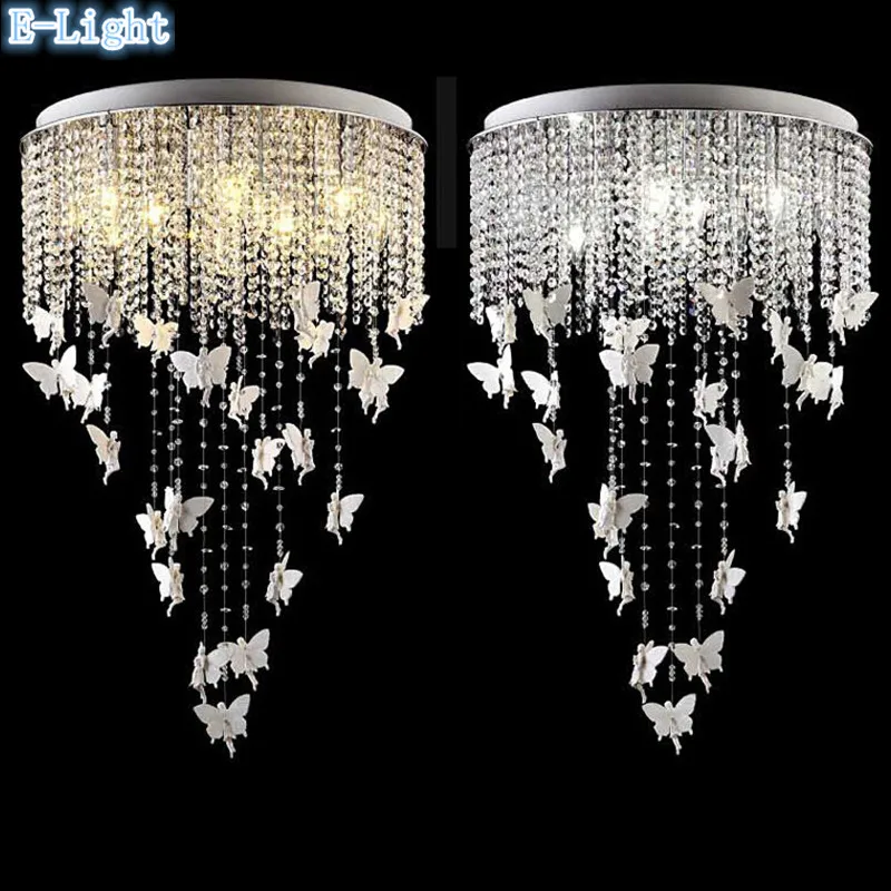 White Angel 8 12 bulbs Art deco Pendant Light Crystal Lamp LED E14 Modern Lighting For Bedroom Dining Hanging Resin Lights | Лампы и