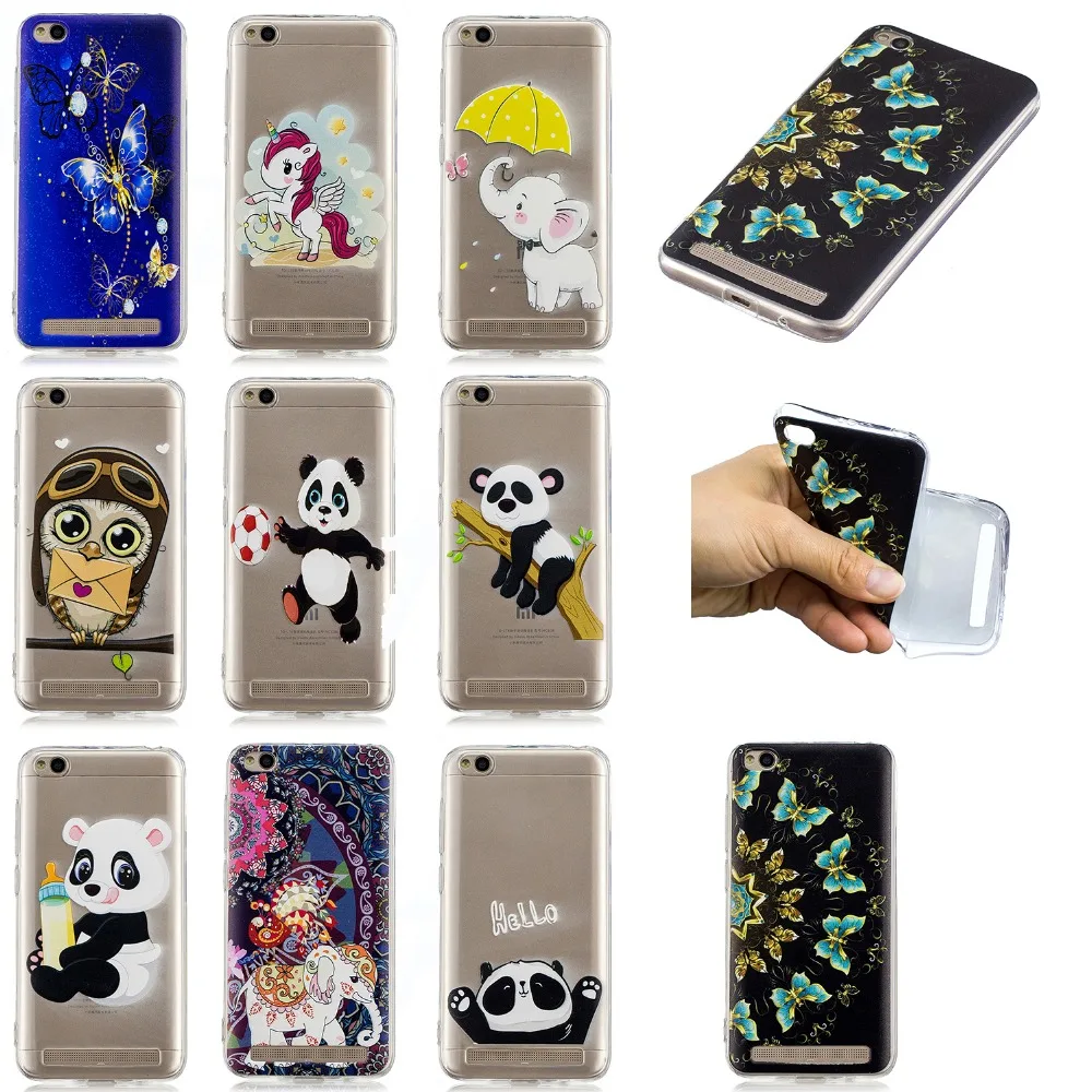 Для Fundas xiaomi Redmi 5A случае живопись мягкая ТПУ прозрачный телефон задняя крышка для
