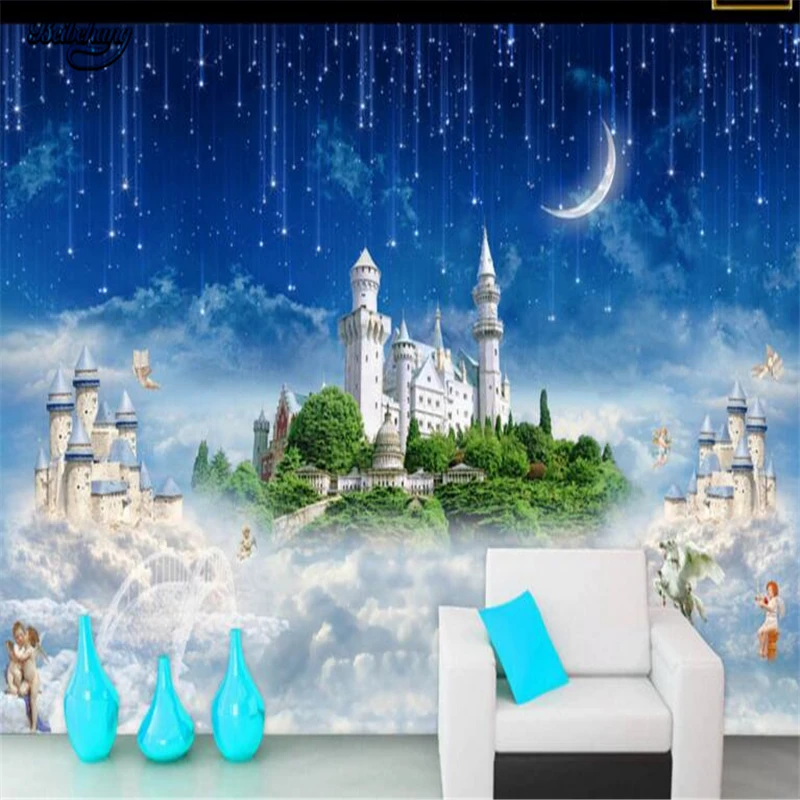Обои из нетканых материалов на заказ фотообои Sky City 3D Myth Lounge TV Настенная