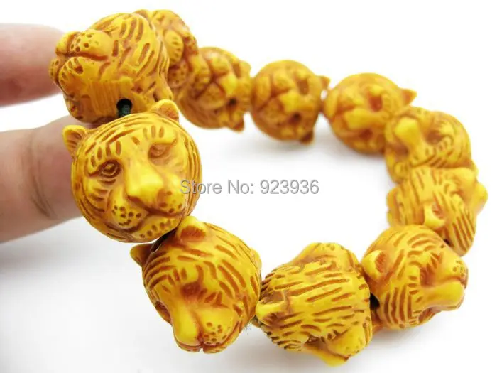 6 шт. Новые товары крутые желтые тигровые браслеты с головой короля тибетские