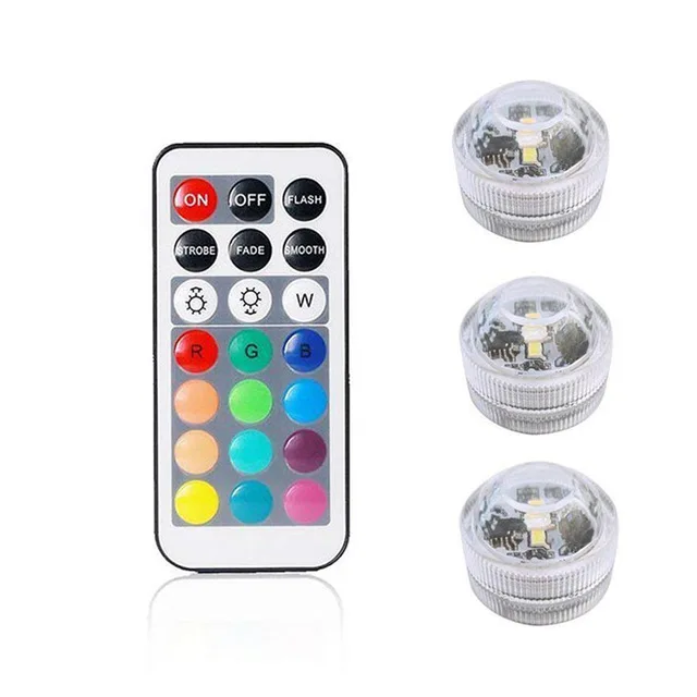 1 remote 3lights Подводный светодиодный светильник/открытый IP68 водонепроницаемый светильник-свеча s 3 см мини бассейн ваза лампа с пультом дистанционного управления RGB Подводные лампы - Emitting Color: 1 remote 3lights