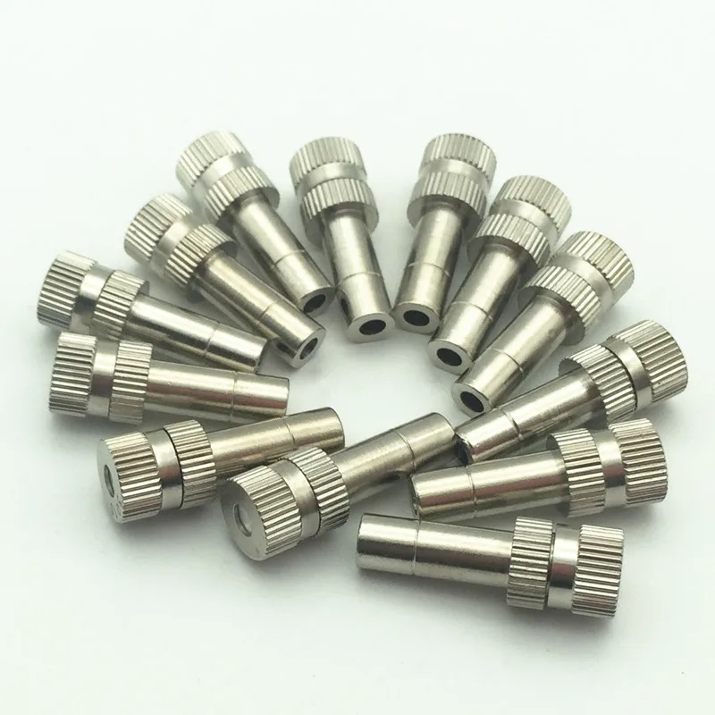 

C148 50pcs 0.2-0.6mm Stainless Steel Fog Mist Nozzle Greenhouse Mid Pressure Sprinkler Foger Watering Sprayer 360 Garden Sprayer