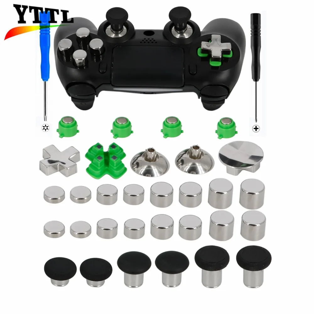 Металлические пуговицы в виде пуль для PS4 контроллер Магнитные Thumbsticks Джойстики +