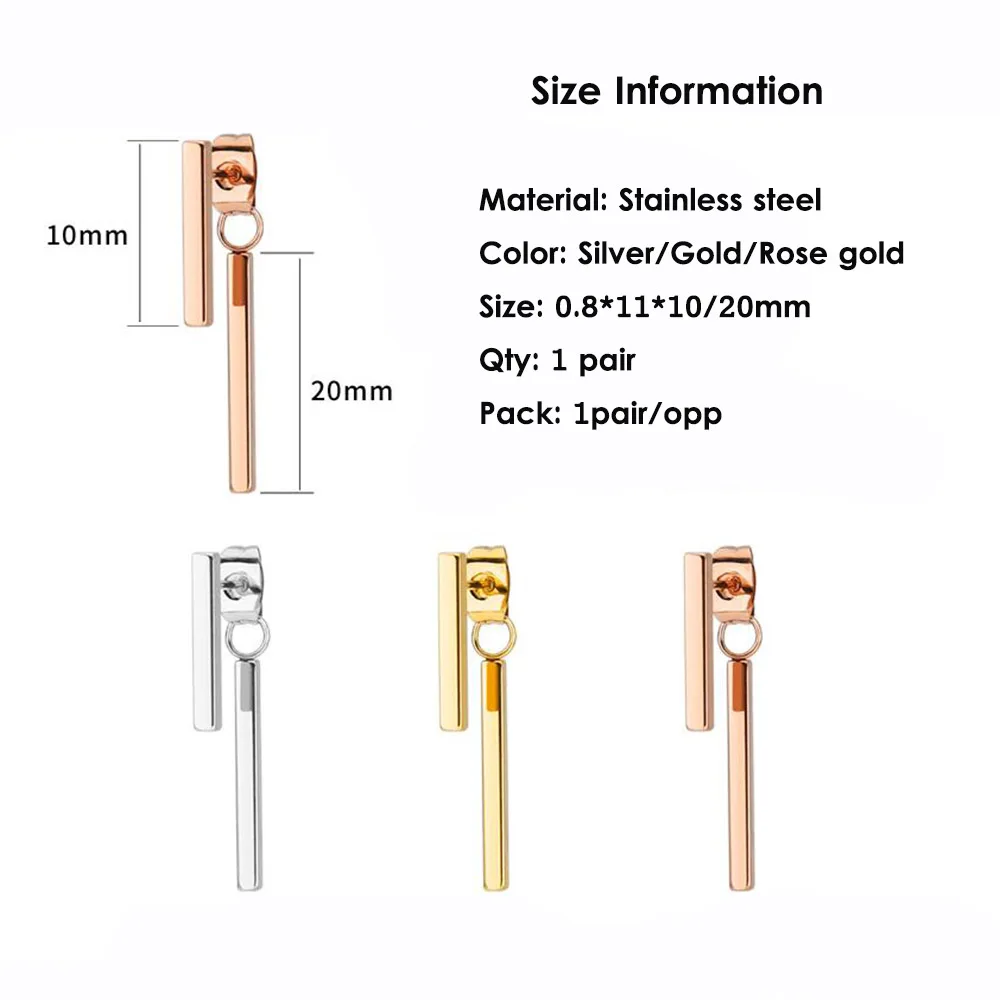 1 пара глянцевых длинных сережек из нержавеющей стали в стиле панк