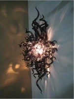 100 handmade craft house deco bedroom black murano glass wall lamps led wall sconce