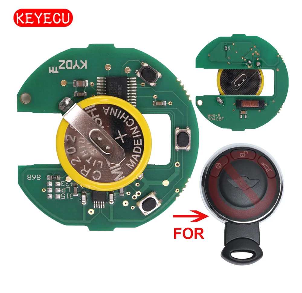 

Keyecu Rechargeable Battery Remote Borad CAS System 315LP/315MHZ/433MHZ/868MHZ for BMW Mini Cooper 2007-2014 (No key shell)