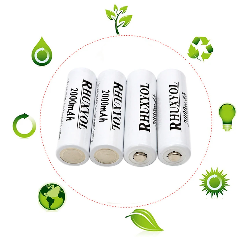 2 шт. аккумуляторные батарейки 1 в 2000 мач + 1000 AAA|aa battery|rechargeable batteryaaa rechargeable battery |