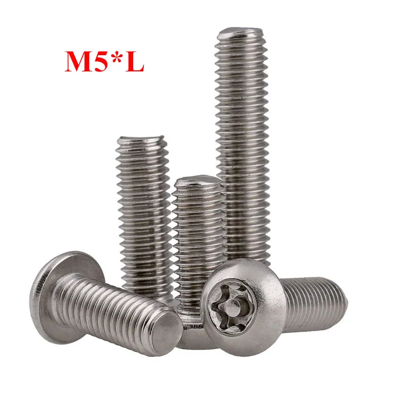 

50pcs M5 Six lobe Pan Head torx machine security screw m5 Inside plum flower belt pillar type anti-theft Round torx screw