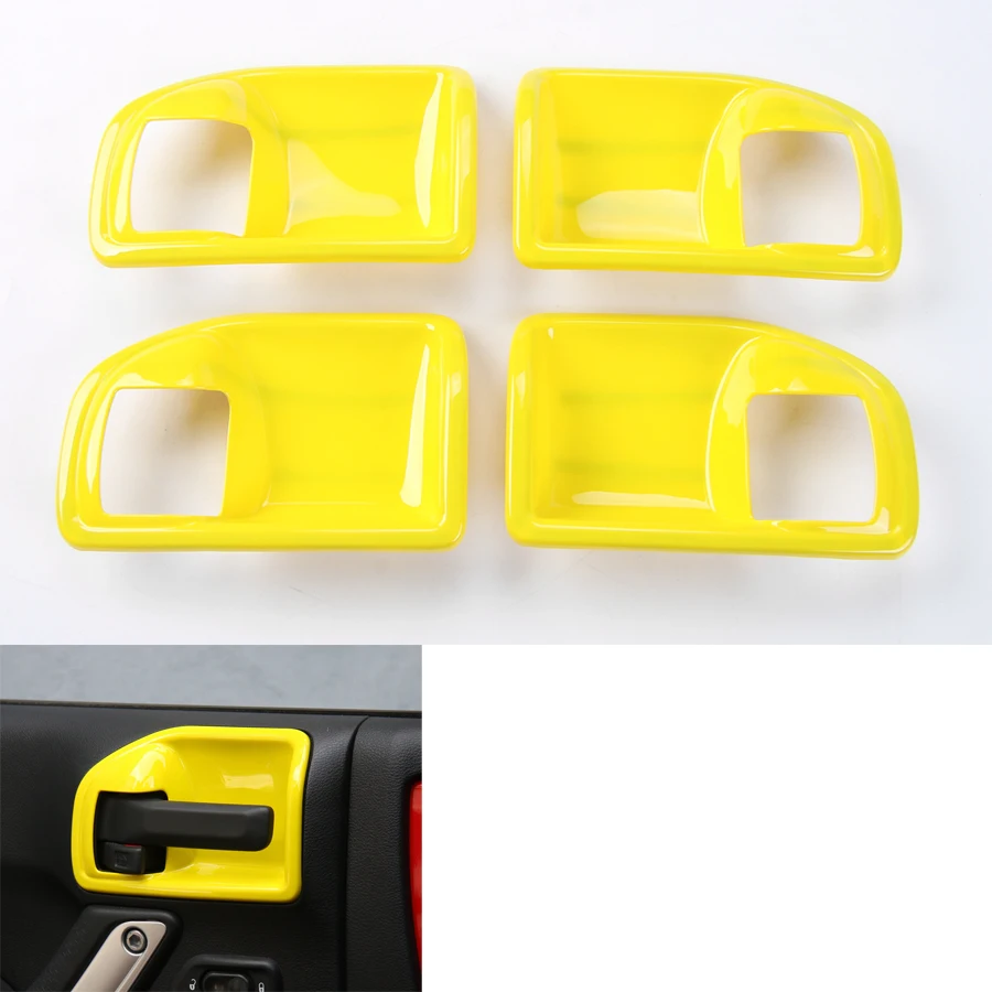 

4Pcs/Set Car Interior Door Handles Bowl Cover Trim for Jeep Wrangler Rubicon 2011-2016 4 Doors Car-styling Accessories
